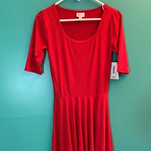 LuLaRoe Nicole Dress NWT size Xs Red